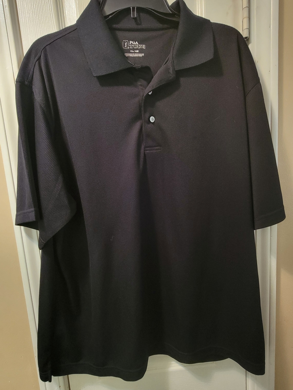 PGA Men's Black Polo Golf Shirt